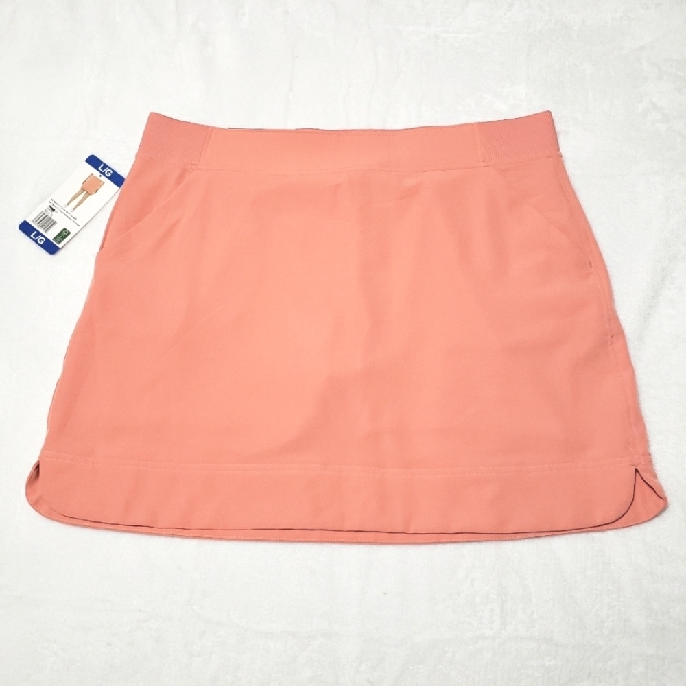 NWT 32 Degrees Women’s Coral Pull-On Athletic Skort w/ Pockets Size L